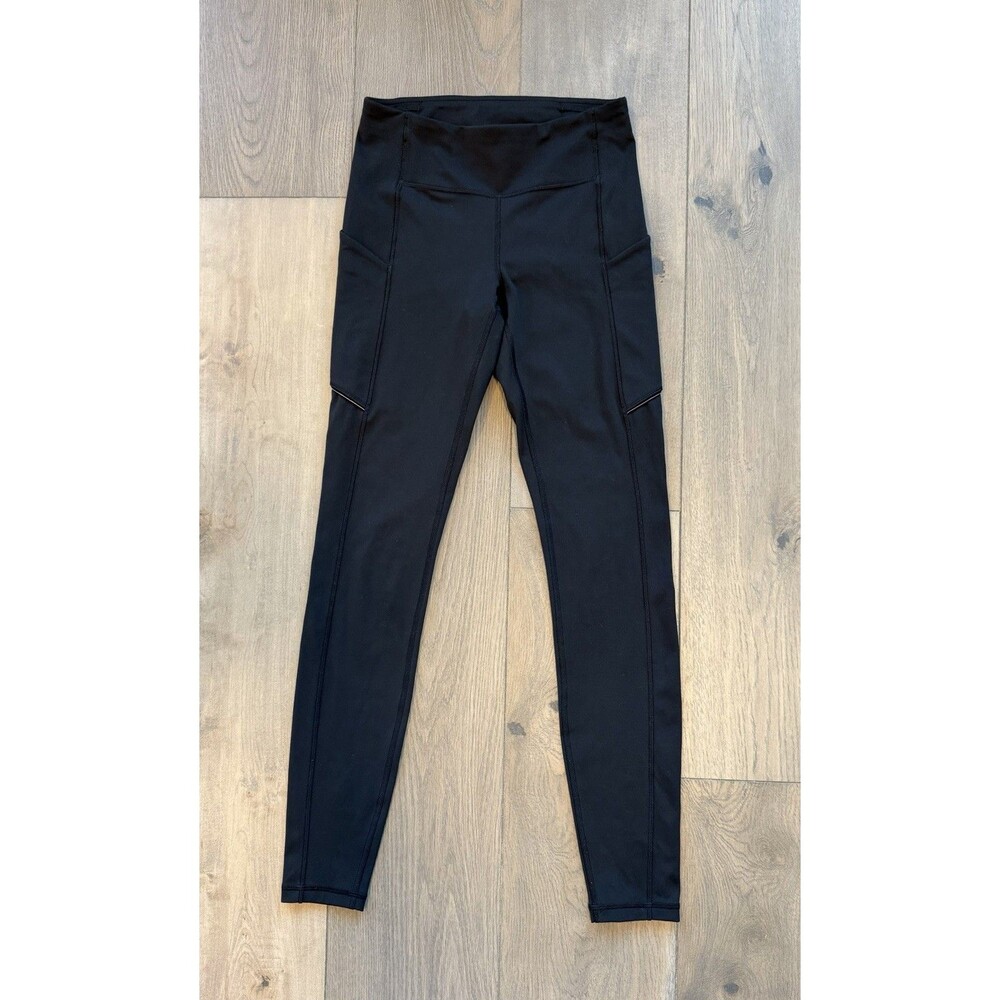 Lululemon Black Speed Up Tight 28" Running Leggings Women Size 4 Drop-in Pockets